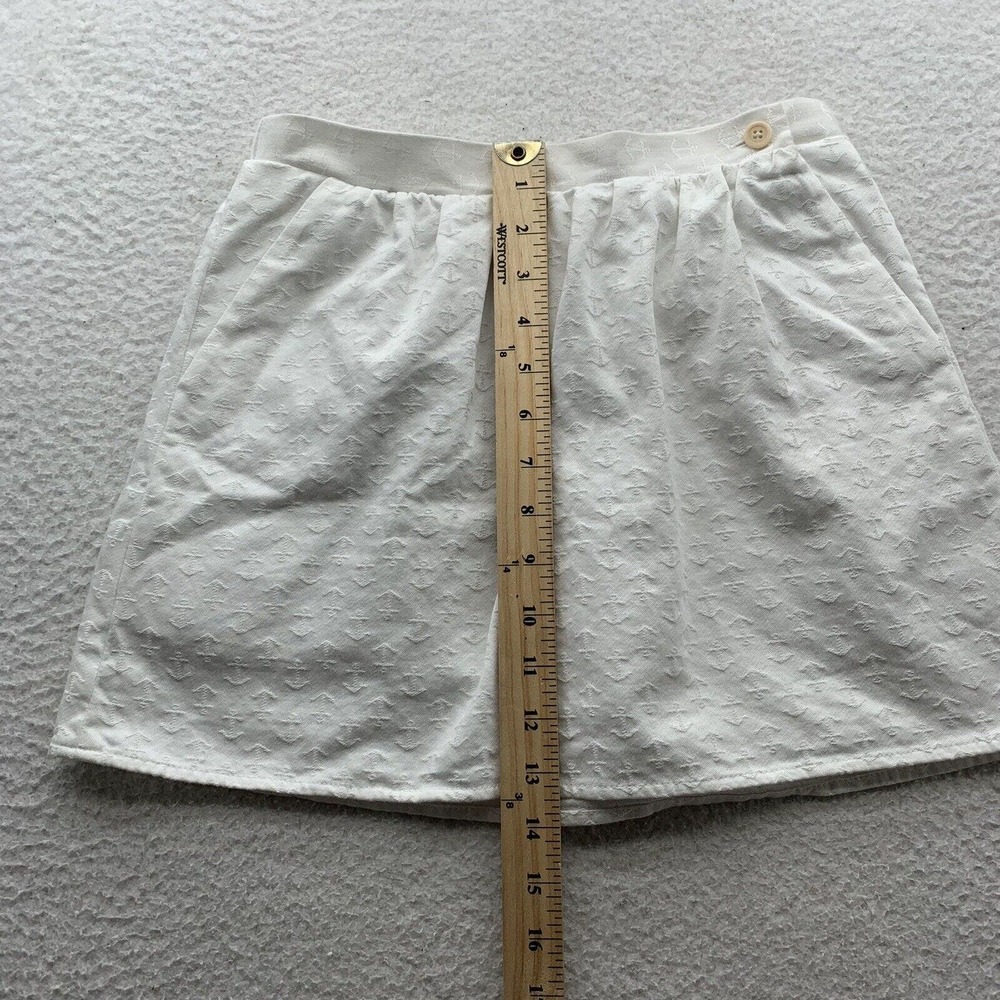 Lilly Pulitzer Mini Skirt XS White‎ Pleated Pockets Anchors Nautical Elastic - Picture 10 of 16